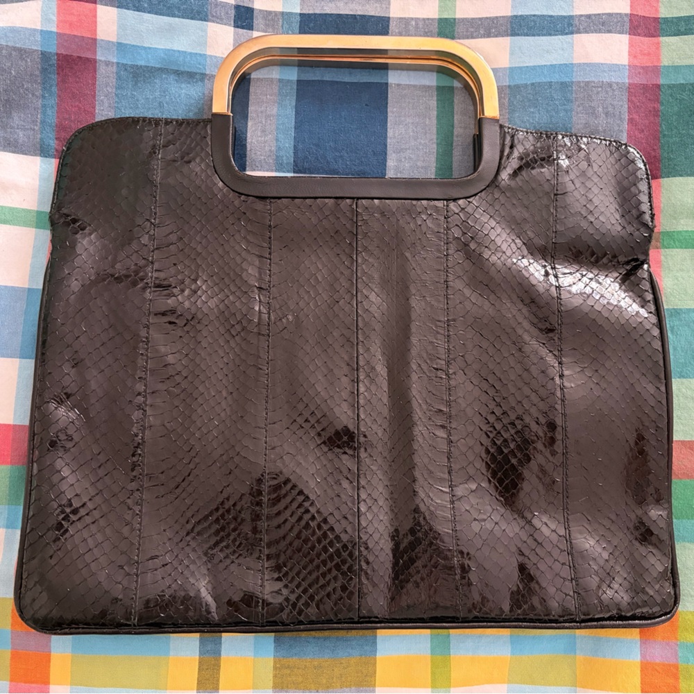 Vintage Black purse Bag with Gold Handle